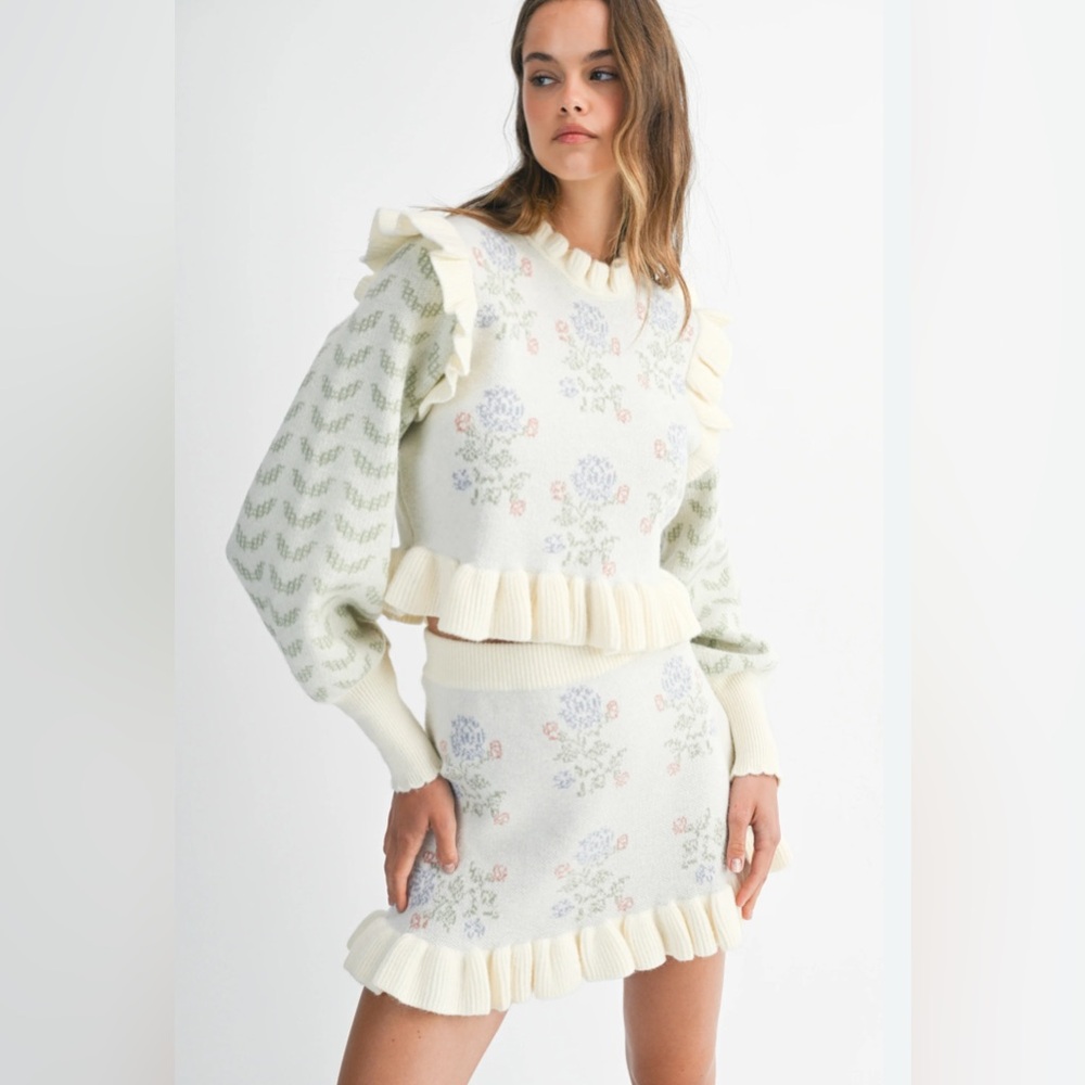 MABLE “Hannah” Chic Cream Skirt Set